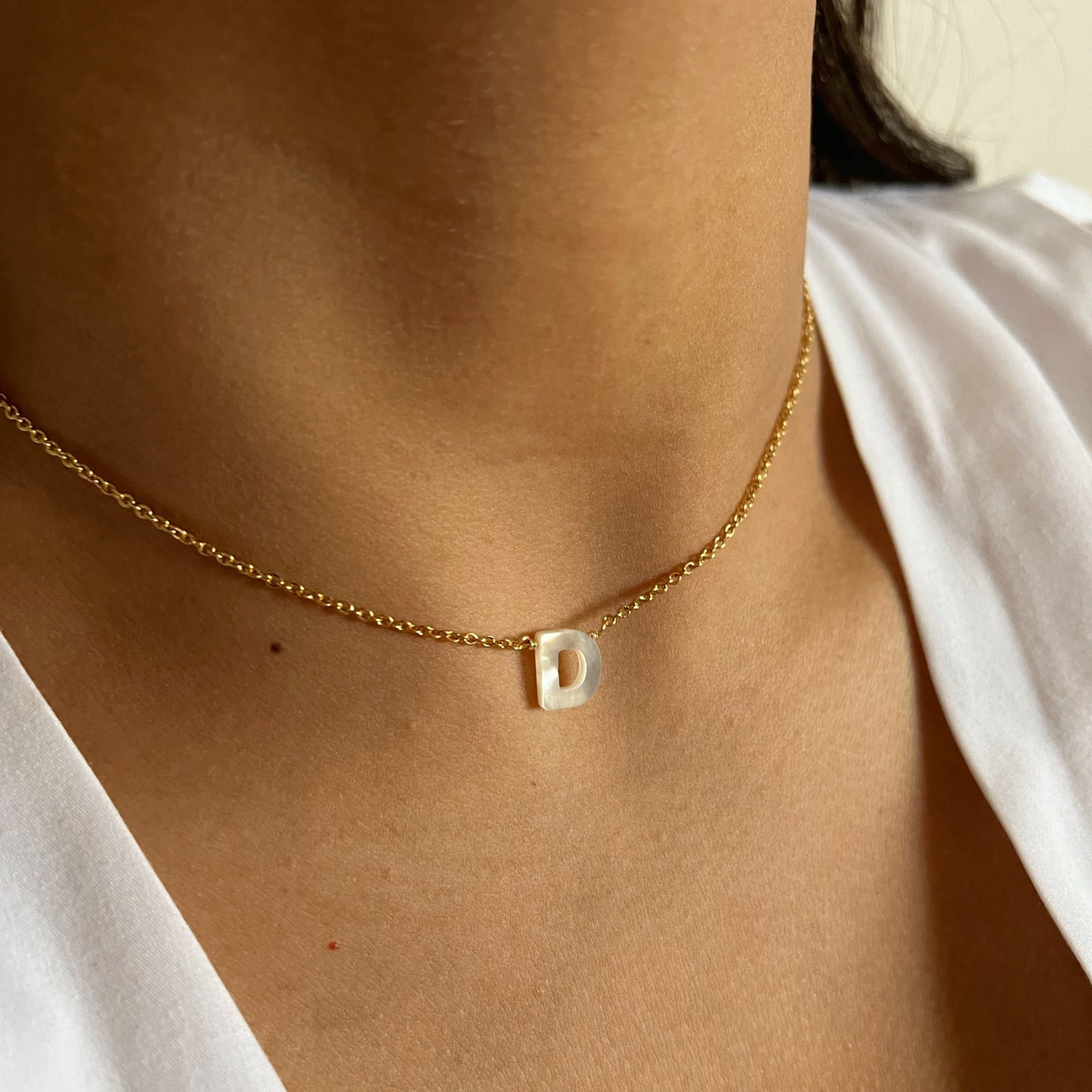 Nacre Initial Necklace
