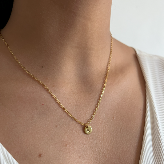 Initial Disc Necklace