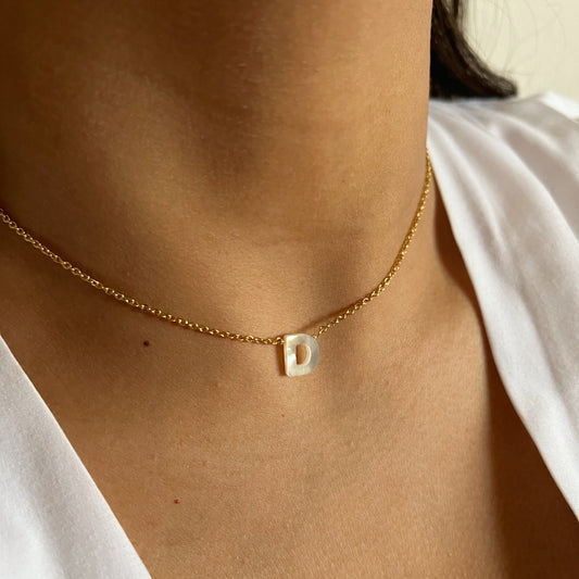 Nacre Initial Necklace