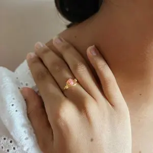 cherry quartz ring